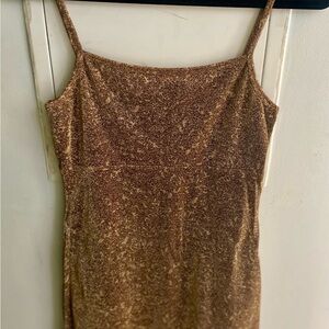 Golden Brown - Spaghetti Strap Dress
